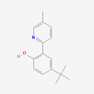 molecular formula C16H19NO B8438568 4-(Tert-butyl)-2-(5-methylpyridin-2-yl)phenol 