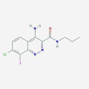 molecular formula C12H12ClIN4O B8438579 4-amino-7-chloro-8-iodo-N-propyl-cinnoline-3-carboxamide 
