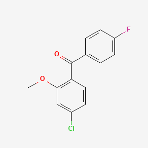 molecular formula C14H10ClFO2 B8438592 (4-Chloro-2-methoxyphenyl)(4-fluorophenyl)methanone 