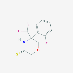 molecular formula C11H10F3NOS B8438605 3-Morpholinethione,5-(difluoromethyl)-5-(2-fluorophenyl)- 