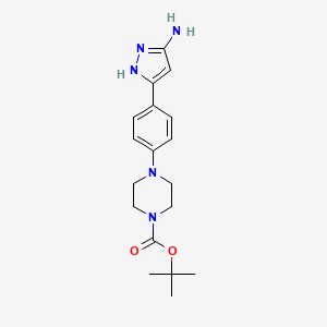 tert-butyl 4-(4-(5-amino-1H-pyrazol-3-yl)phenyl)piperazine-1-carboxylate