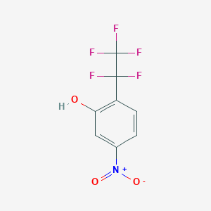 molecular formula C8H4F5NO3 B8438694 Phenol, 5-nitro-2-(1,1,2,2,2-pentafluoroethyl)- 