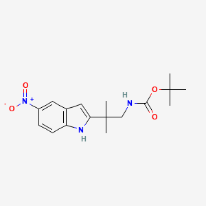 tert-butyl 2-methyl-2-(5-nitro-1H-indol-2-yl)propylcarbamate