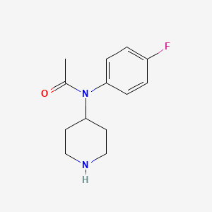 molecular formula C13H17FN2O B8438858 N-(4-fluoro-phenyl)-N-piperidin-4-yl-acetamide 