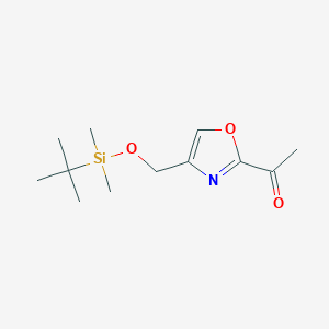 molecular formula C12H21NO3Si B8438884 1-(4-(((tert-Butyldimethylsilyl)oxy)methyl)oxazol-2-yl)ethanone 