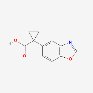 molecular formula C11H9NO3 B8438891 1-(Benzo[d]oxazol-5-yl)cyclopropanecarboxylic acid 