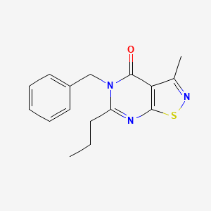 molecular formula C16H17N3OS B8438902 5-benzyl-3-methyl-6-propyl-5H-isothiazolo[5,4-d]pyrimidin-4-one 