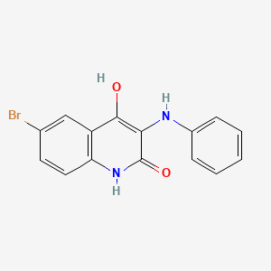 molecular formula C15H11BrN2O2 B8438970 6-Bromo-4-hydroxy-3-(phenylamino)quinolin-2(1H)-one 