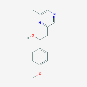 molecular formula C14H16N2O2 B8439000 2-(2-Hydroxy-2-p-methoxyphenylethyl)-6-methylpyrazine 