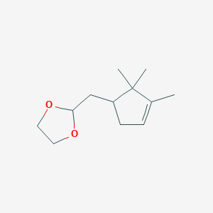 molecular formula C12H20O2 B8439009 2-(2,2,3-Trimethylcyclopent-3-enylmethyl)-[1,3]dioxolane 