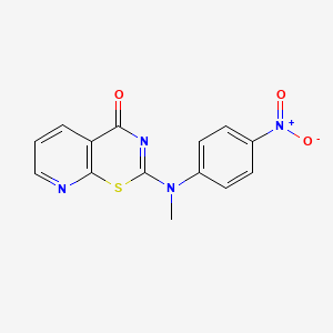 molecular formula C14H10N4O3S B8439035 2-[N-methyl-N-(4-nitrophenyl)amino]-4H-pyrido[3,2-e]-1,3-thiazin-4-one 