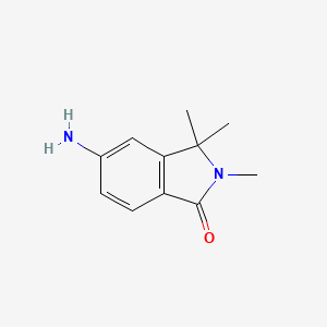 molecular formula C11H14N2O B8439071 5-Amino-2,3,3,-trimethylisoindolin-1-one 