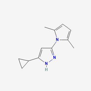 molecular formula C12H15N3 B8439128 5-Cyclopropyl-3-(2,5-dimethyl-pyrrol-1-yl)-1H-pyrazole 