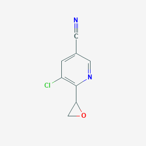 molecular formula C8H5ClN2O B8439145 5-Chloro-6-(oxiran-2-yl)pyridine-3-carbonitrile 