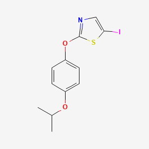 molecular formula C12H12INO2S B8439162 5-Iodo-2-(4-isopropoxyphenoxy)-1,3-thiazole 