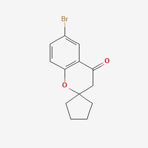 molecular formula C13H13BrO2 B8439181 6-Bromospiro[chroman-2,1'-cyclopentan]-4-one CAS No. 862475-41-0