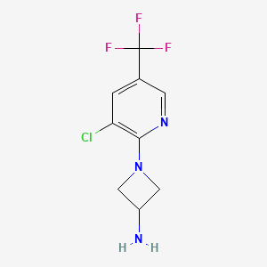 molecular formula C9H9ClF3N3 B8439197 1-[3-Chloro-5-(trifluoromethyl)pyridin-2-yl]azetidin-3-amine 