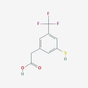 molecular formula C9H7F3O2S B8439228 [3-Mercapto-5-(trifluoromethyl)phenyl]acetic acid 
