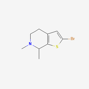 molecular formula C9H12BrNS B8439236 (RS)-2-bromo-6,7-dimethyl-4,5,6,7-tetrahydro-thieno[2,3-c]pyridine 
