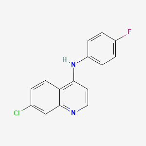 molecular formula C15H10ClFN2 B8439299 7-chloro-N-(4-fluorophenyl)-4-quinolinamine 