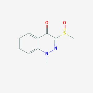 molecular formula C10H10N2O2S B8439304 1-Methyl-3-(methylsulfinyl)-4(1H)-cinnolinone 