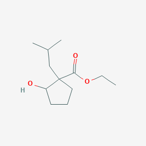 molecular formula C12H22O3 B8439337 Ethyl 2-hydroxy-1-iso-butyl-cyclopentane carboxylate 