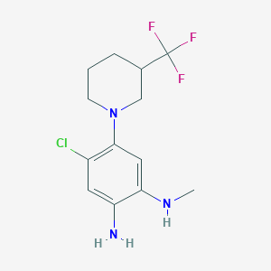molecular formula C13H17ClF3N3 B8439345 5-Chloro-2-methylamino-4-(3-(trifluoromethyl)piperidin-1-yl)aniline 