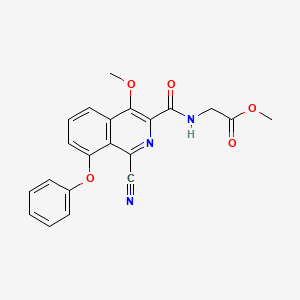 molecular formula C21H17N3O5 B8439361 [(1-Cyano-4-methoxy-8-phenoxy-isoquinoline-3-carbonyl)-amino]-acetic acid methyl ester 