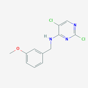 molecular formula C12H11Cl2N3O B8439367 2,5-Dichloro-N-(3-methoxybenzyl)pyrimidin-4-amine 
