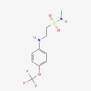 molecular formula C10H13F3N2O3S B8439381 N-methyl-2-(p-trifluoromethoxyanilino)ethanesulphonamide 