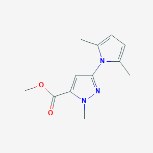 molecular formula C12H15N3O2 B8439397 5-(2,5-dimethyl-pyrrol-1-yl)-2-methyl-2H-pyrazole-3-carboxylic acid methyl ester 