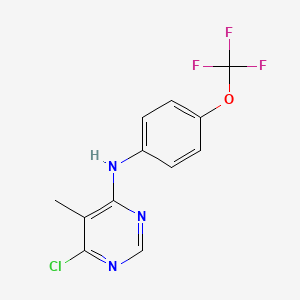 molecular formula C12H9ClF3N3O B8439413 6-chloro-5-methyl-N-(4-(trifluoromethoxy)phenyl)pyrimidin-4-amine 