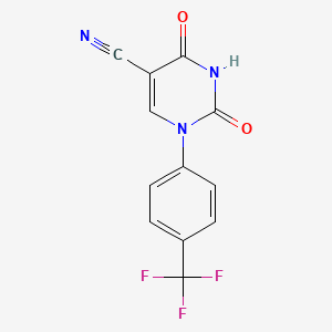 molecular formula C12H6F3N3O2 B8439426 5-Cyano-1-(4-trifluoromethylphenyl)uracil 