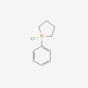 molecular formula C10H13ClSi B8439436 1-Chloro-1-phenyl-1-silacyclopentane CAS No. 7488-24-6