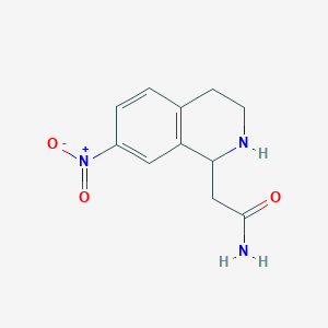molecular formula C11H13N3O3 B8439447 7-Nitro-1,2,3,4-tetrahydroisoquinoline-1-acetamide 