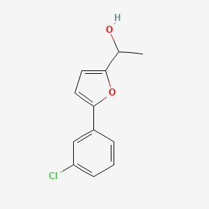 molecular formula C12H11ClO2 B8439480 1-[5-(3-Chlorophenyl)-2-furyl]ethan-1-ol 