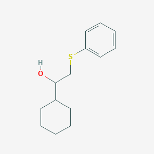 molecular formula C14H20OS B8439494 1-Cyclohexyl-2-phenylthioethanol 