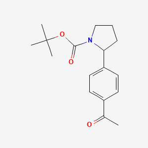 molecular formula C17H23NO3 B8439511 1-(4-(1-Boc-2-Pyrrolidinyl)phenyl)ethanone 