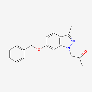 molecular formula C18H18N2O2 B8439554 1-(6-Benzyloxy-3-methyl-indazol-1-yl)-propan-2-one CAS No. 362512-27-4