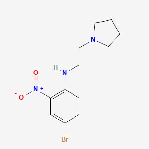molecular formula C12H16BrN3O2 B8439555 (4-Bromo-2-nitro-phenyl)-(2-pyrrolidin-1-yl-ethyl)-amine 