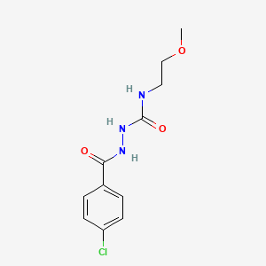 molecular formula C11H14ClN3O3 B8439563 2-(4-chlorobenzoyl)-N-(2-methoxyethyl)-hydrazinecarboxamide 