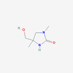 molecular formula C6H12N2O2 B8439606 4-(Hydroxymethyl)-1,4-dimethylimidazolidin-2-one 