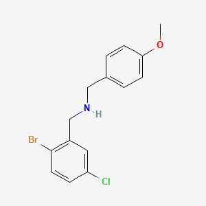 molecular formula C15H15BrClNO B8439637 N-(4-methoxybenzyl)(2-bromo-5-chlorophenyl)methanamine 
