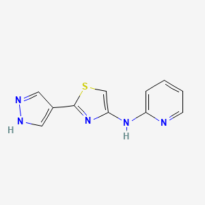 molecular formula C11H9N5S B8439640 2-(1H-pyrazol-4-yl)-N-(pyridin-2-yl)thiazol-4-amine 
