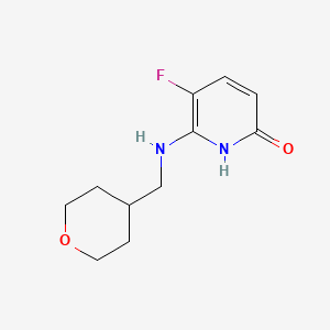 molecular formula C11H15FN2O2 B8439649 5-fluoro-6-(((tetrahydro-2H-pyran-4-yl)methyl)amino)pyridin-2-ol 