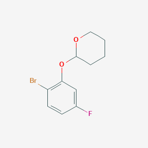 molecular formula C11H12BrFO2 B8439660 2-Bromo-5-fluoro-1-(tetrahydropyran-2-yloxy)benzene 