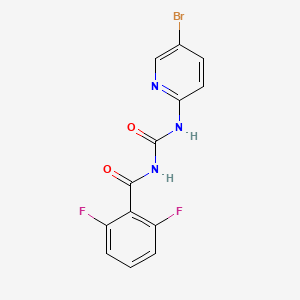 molecular formula C13H8BrF2N3O2 B8439665 Benzamide, N-(((5-bromo-2-pyridinyl)amino)carbonyl)-2,6-difluoro- CAS No. 64862-20-0