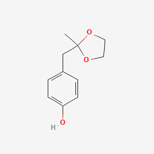 molecular formula C11H14O3 B8439752 4-Hydroxyphenylpropan-2-one ethylene ketal 