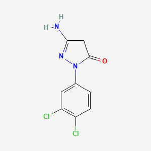molecular formula C9H7Cl2N3O B8439762 1-(3,4-Dichlorophenyl)-3-amino-2-pyrazoline-5-one 