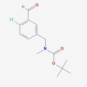 molecular formula C14H18ClNO3 B8439771 (4-Chloro-3-formyl-benzyl)-methyl-carbamic acid tert-butyl ester 